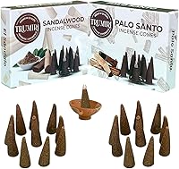 Vista 131 de TRUMIRI Incense Cones - Combo Pack of 20 Cone Incense - 10 Nag Champa + 10 Palo Santo - Insence Cones - Incense Cones Scented - Cone Incense Scents
