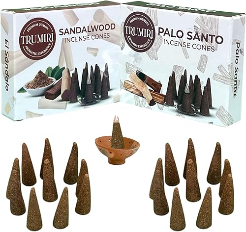 Miniatura 6 de Conos de incienso  Paquete combinado de 20 conos de incienso  10 Palo Santo + 10 sándalo  Conos de insencia  Conos de incienso perfumados  Aromas de