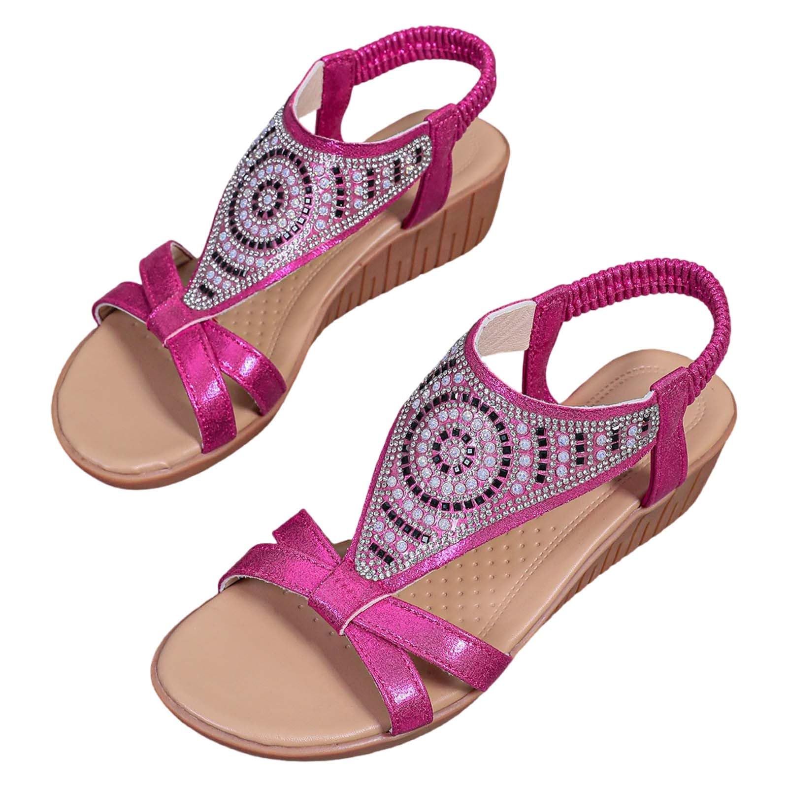 Generico Sandales De Marche Femme Confortables LéGèRes AntidéRapantes Semelle Souple Respirantes Chaussures Femme éTé éLéGantes Mules OrthopéDiques Coupe Large Ville Vacances