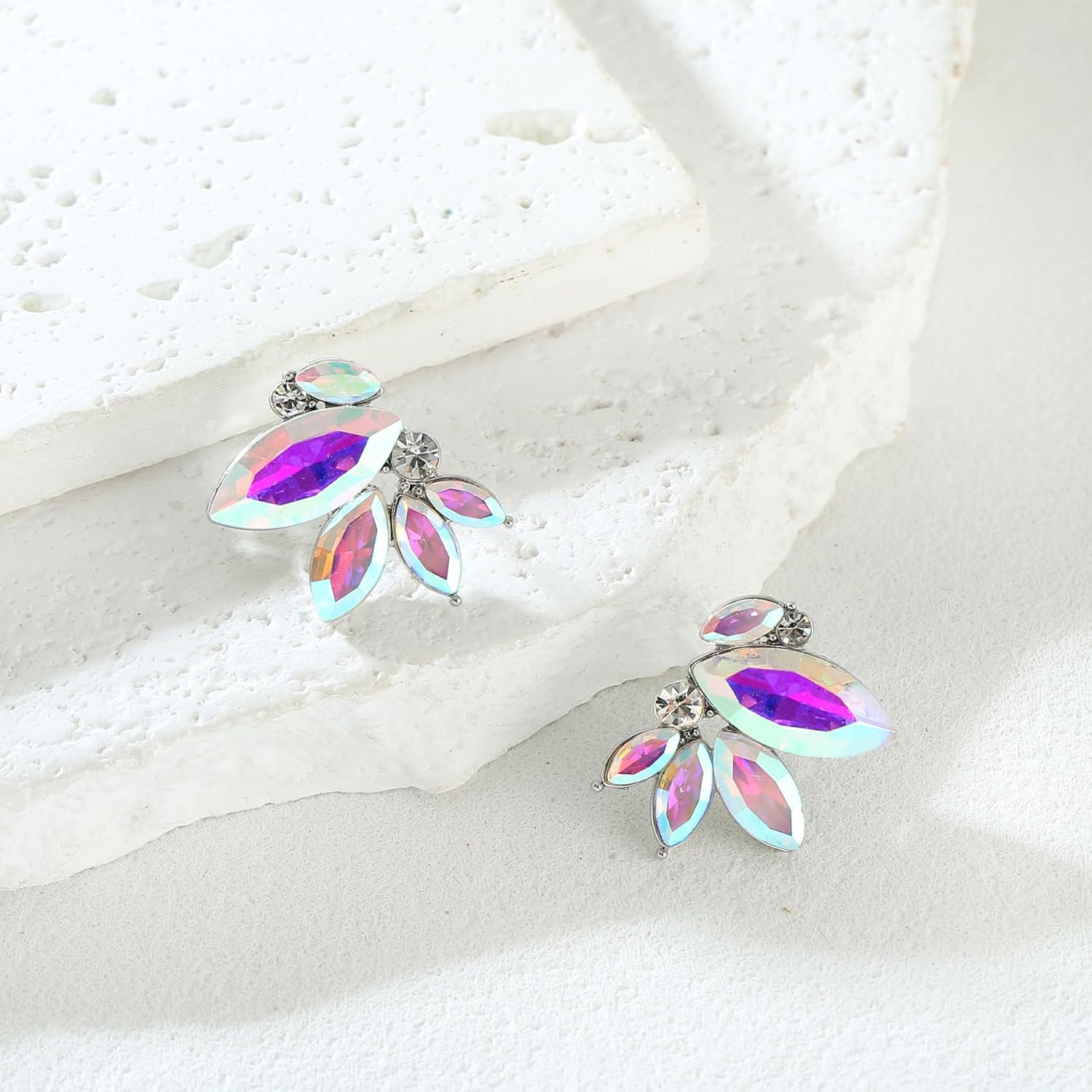 Sparkly Rhinestone Drop Earring Dainty Faux Crystal Earring Studs for Women Wedding Prom Party - Image 7