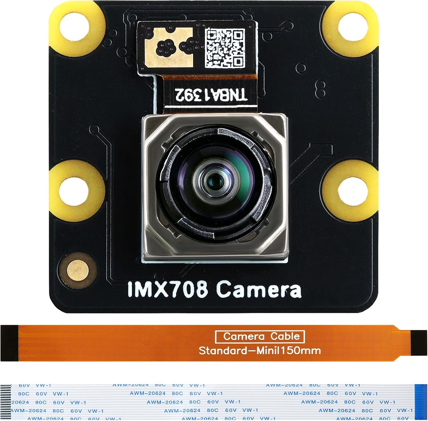 IMX708 12MP Camera Module, Night Vision Camera (Noir) 120° FOV Auto-Focus, High Dynamic Range (HDR) Includes 15-15pin, 15-22pin Cable Compatible with Raspberry Pi 5/4B+/3B+/3B/Zero