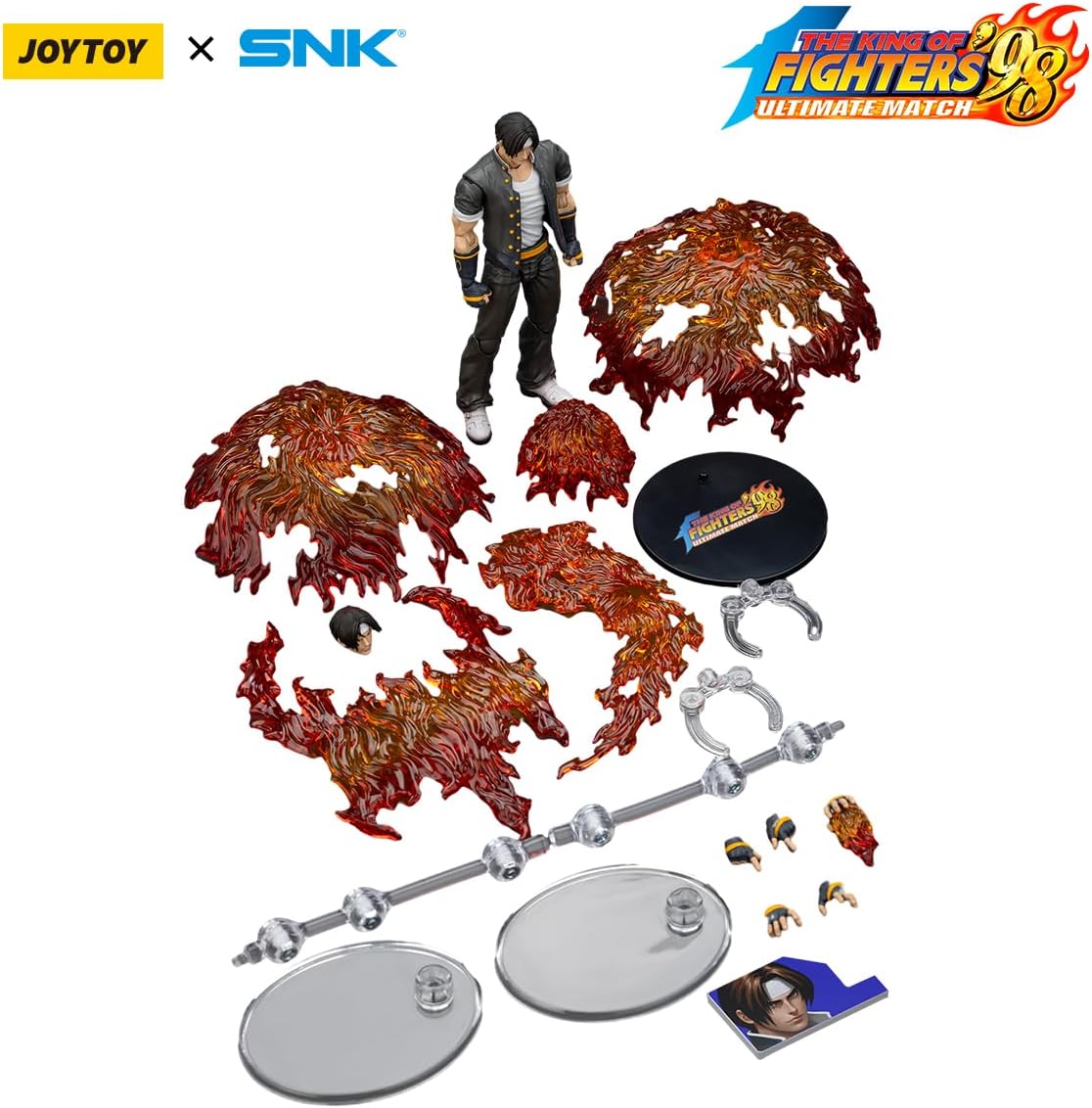JOYTOY SNK The King of Fighters KOF 98UM Hero Team Kyo Kusanagi Action Figure 1:18 Scale 4.6" Tall, Interchangeable Heads, Hands & Accessories