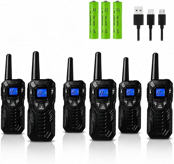 Walkie Talkies, Radios de Dos Vías de Largo Alcance para Adultos | Fácil de Usar con Manos Libres VOX, Linterna, Hasta 5 Millas de Alcance Máximo para Camping Senderismo Crucero Aventura
