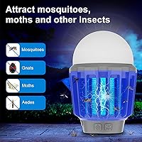 Vista 3 de Wisely Bug Zapper eléctrico para exteriores e interiores, lámpara recargable USB-C para matar mosquitos, trampa electrónica portátil para insectos