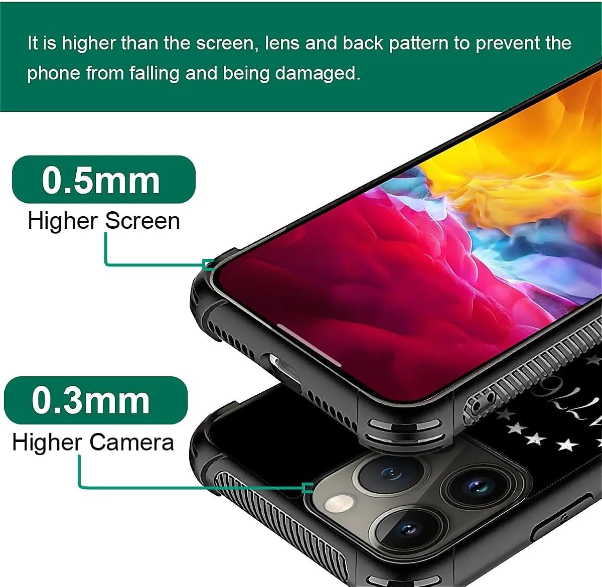 Phone Case Compatible with iPhone 16 Pro Max- Wireless Charging Compatible,SS American Classic Flag TPU Bumper and Hard PC Pattern Back Case - Image 2