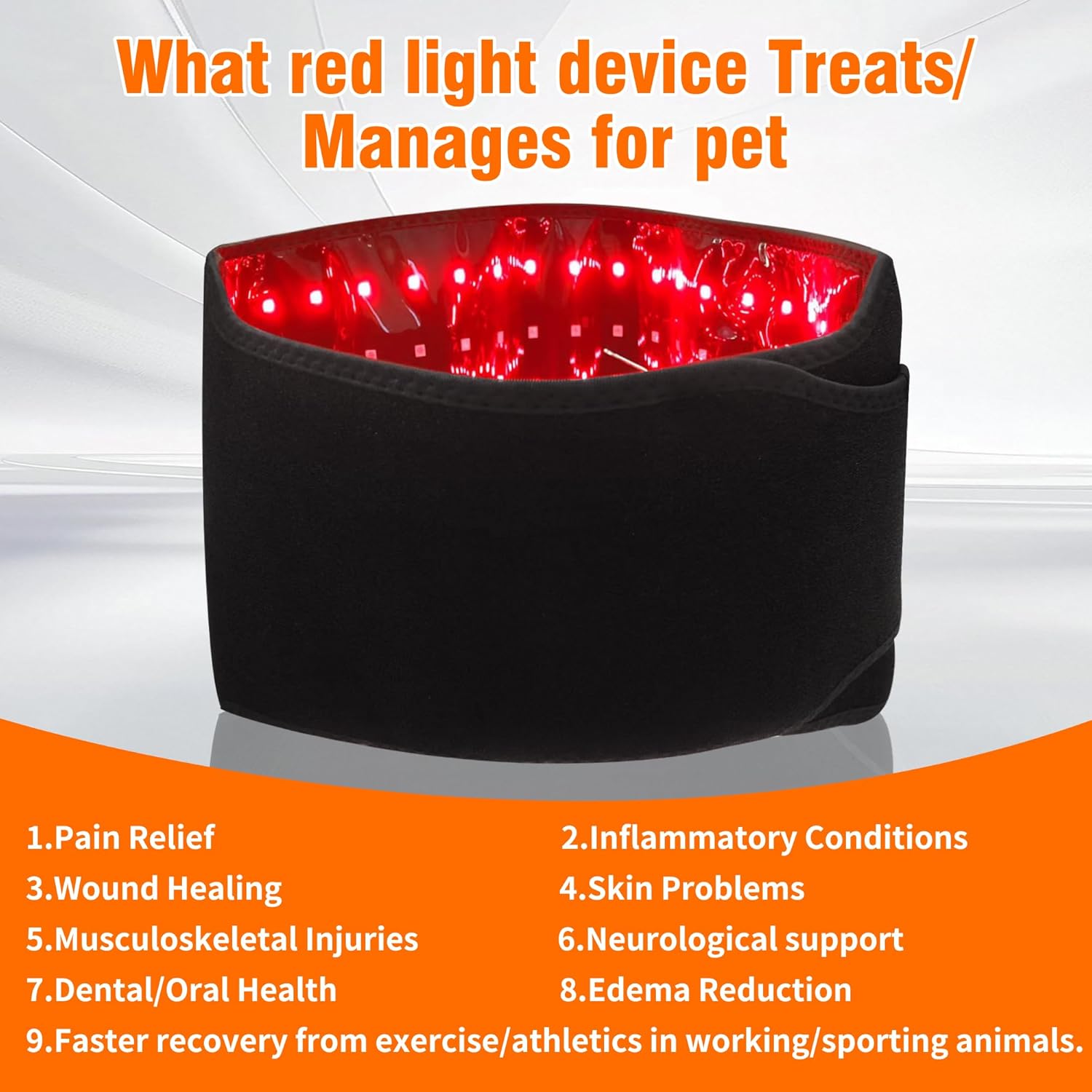 Professional Red Light Therapy Belt for Dogs - Infrared Light Therapy Device for Hip, Back, Elbow Pain Relief & Joint Care, Portable Red Light Therapy Wrap for Pets & Horses at Home