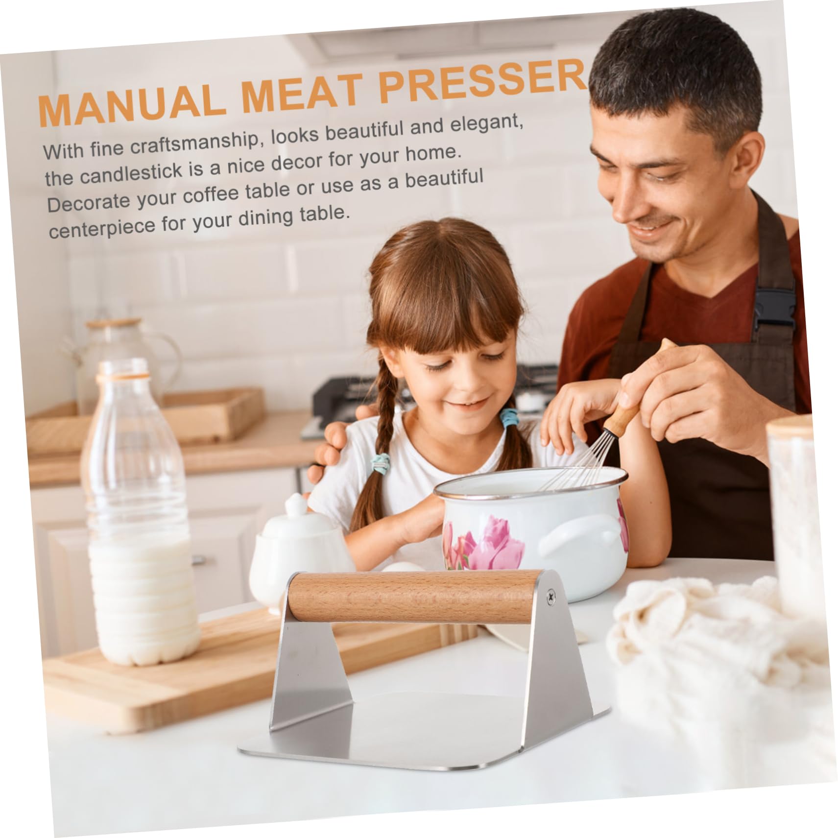 TOYANDONA Pressa per Hamburger in Acciaio Inox Stampo per Pressare Carne Strumento da Cucina per Preparare Hamburger Gadget Pratico per Uso Domestico