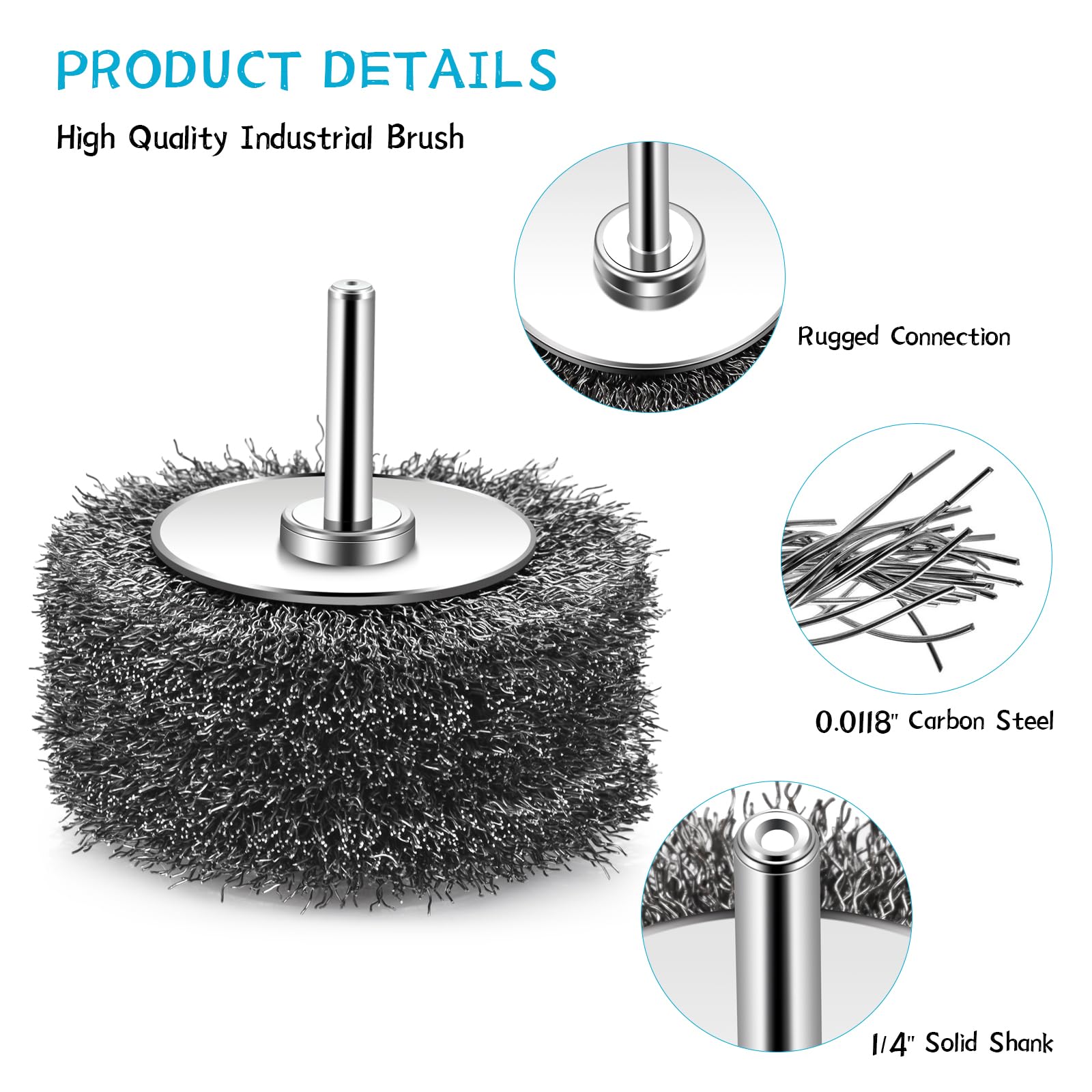 2PCS Wire Brush For Drill, 3 Inch Die Grinder Sanding Disc