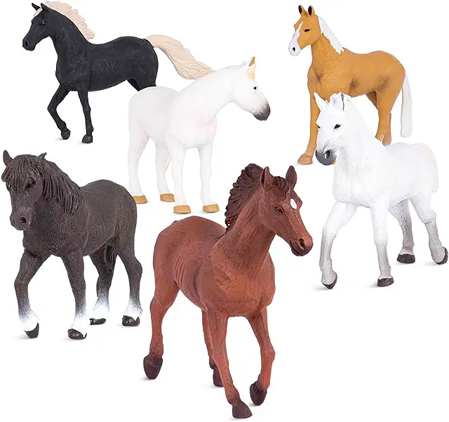 TERRA Pferde-Figuren Set 2 mit 6 realistischen Pferden für Kinder ab 3 Jahren