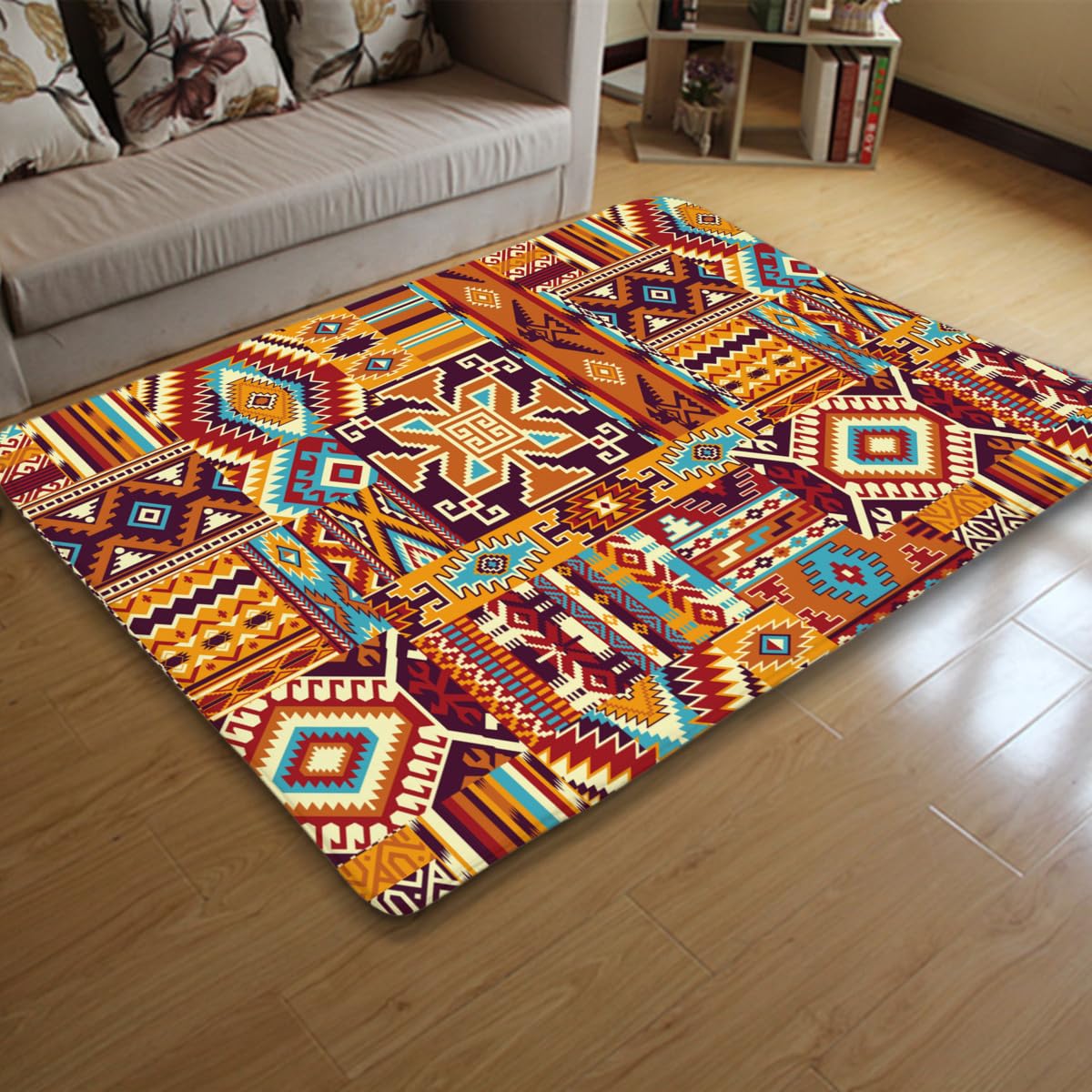 Amazon｜カーペット インディアン ネイティブアメリカン 民族柄