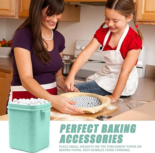 Miniatura 6 de Pesas de cerámica para tartas, 2.2 libras, pesos de pastel de 0.394 pulgadas para hornear ciegos, pesos naturales reutilizables para tartas con