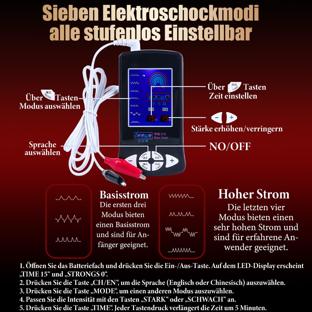Elektrostimulation Nippelklemmen BDSMs Spielzeug für Nippel Zunge Klitoris Stimulation Nippelklemme mit 7 Elektroschockmodus SM Fetisch Elektro-Schock Sex Toyset Für Frau Männer Paare (Silber)