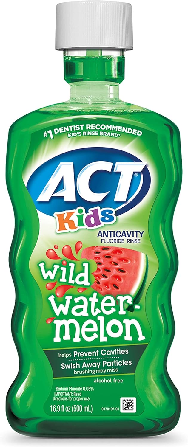 🔥 Flash Sale ACT Kids Anticavity Fluoride Rinse Wild Watermelon, Accurate Dosing Cup, Alcohol Free, Original Version, 16.9 Fl Oz