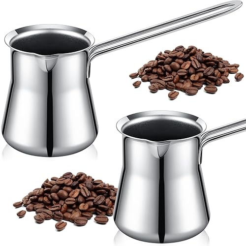 Reallnaive 2 Pieces Turkish Coffee Pot 15 oz Chai Pot