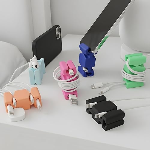 Miniatura 7 de CordBrick - Paquete de 4 soportes con peso para cables, para mesita de noche, gestión de cables, accesorio para teléfono, para adultos, multiusos,