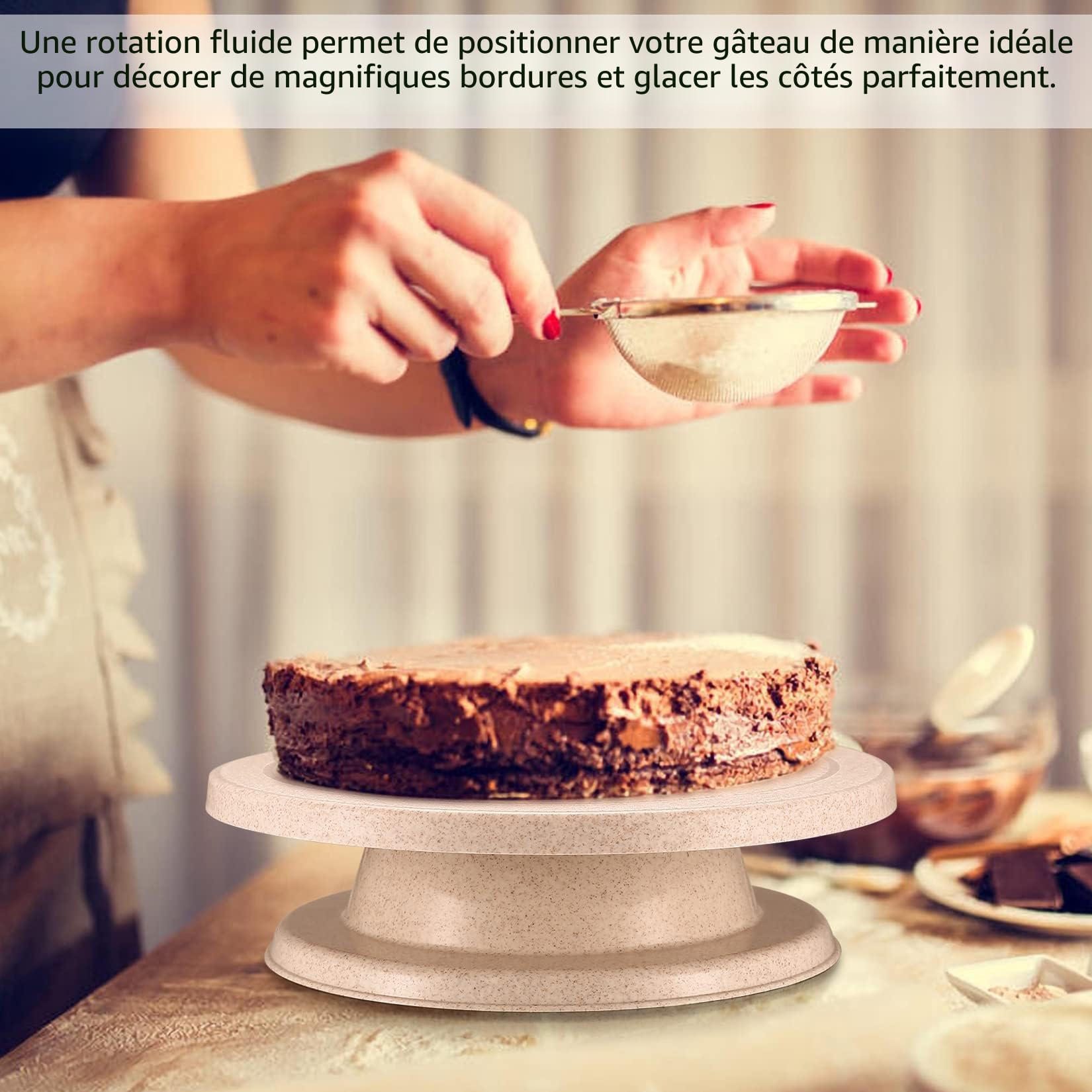 Kits de Fournitures Support Assiettes de Décoration de Gâteaux avec Grattoirs, Spatules, Poches à Douille