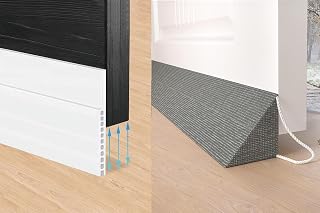 Huge Gap Draft Stopper 39" White & New Right Triangle Weighted Draft Stopper 35.4" Gray