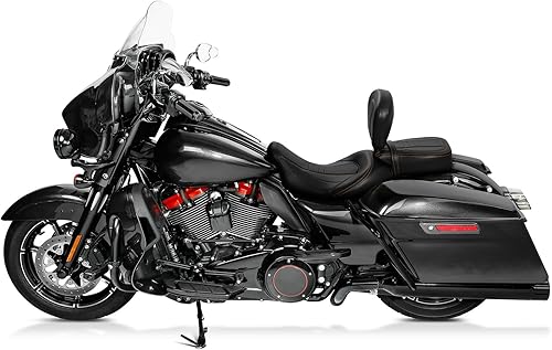 Miniatura 161 de TCT-MOTORPARTS Low-Profile Pillion 2-Up Seat Driver Passenger Seat & Rider Pad Fit For Harley Road Street Glide 2009-2023