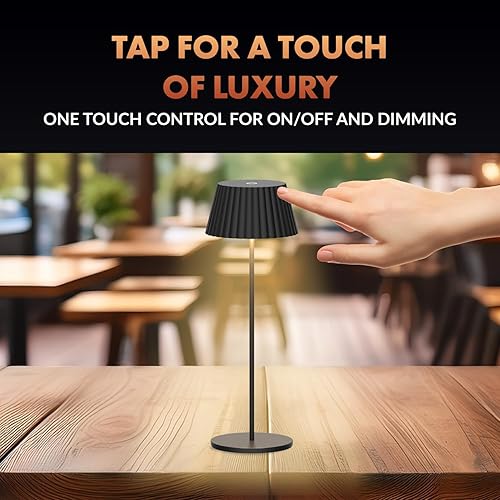 Miniatura 7 de Newhouse Lighting Raven, NHTL-RA-BLK, lámpara de mesa recargable inalámbrica de 2700 K regulable con USB-C NHTL-RA-BLK, lámpara de escritorio