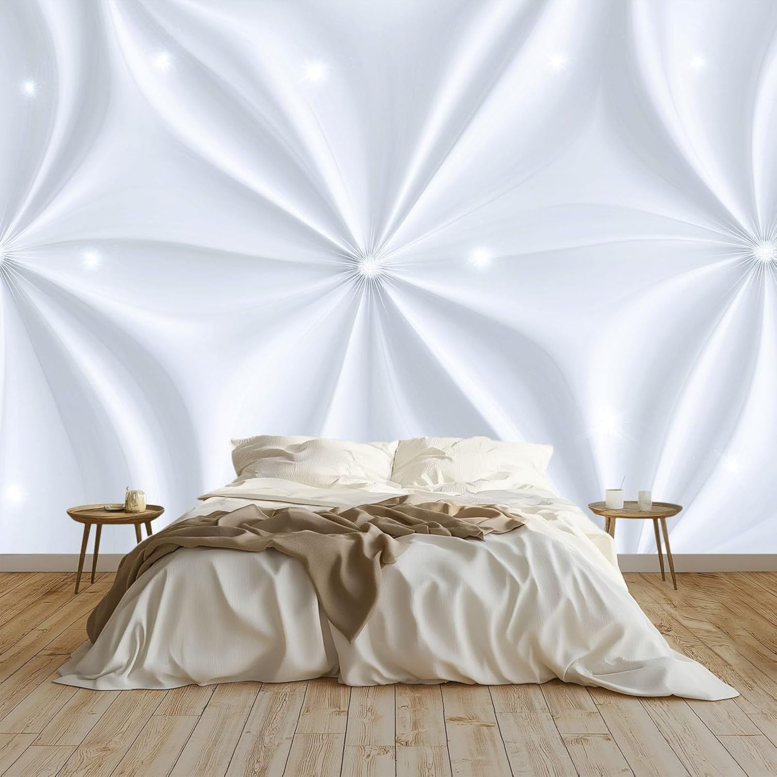 Papier peint photo 3D revêtement mural panoramique blanc motif diamant tourbillonnant 300 cm