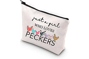 Just A Girl Who Loves Peckers Funny Chicken Lover Gifts Travel Cosmetic Makeup Bag