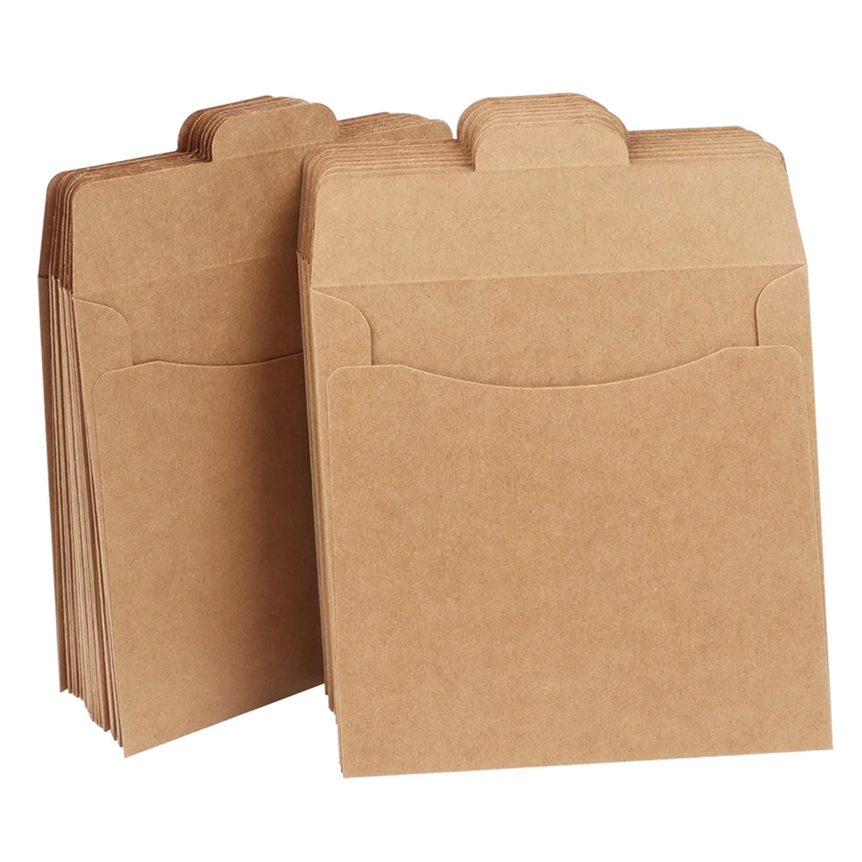HEMOTON 50 pièces Sacs Papier Kraft Marron pour CD Enveloppes de Rangement Durables et Réutilisables Pochettes Emballage pour Cartes et Fichiers