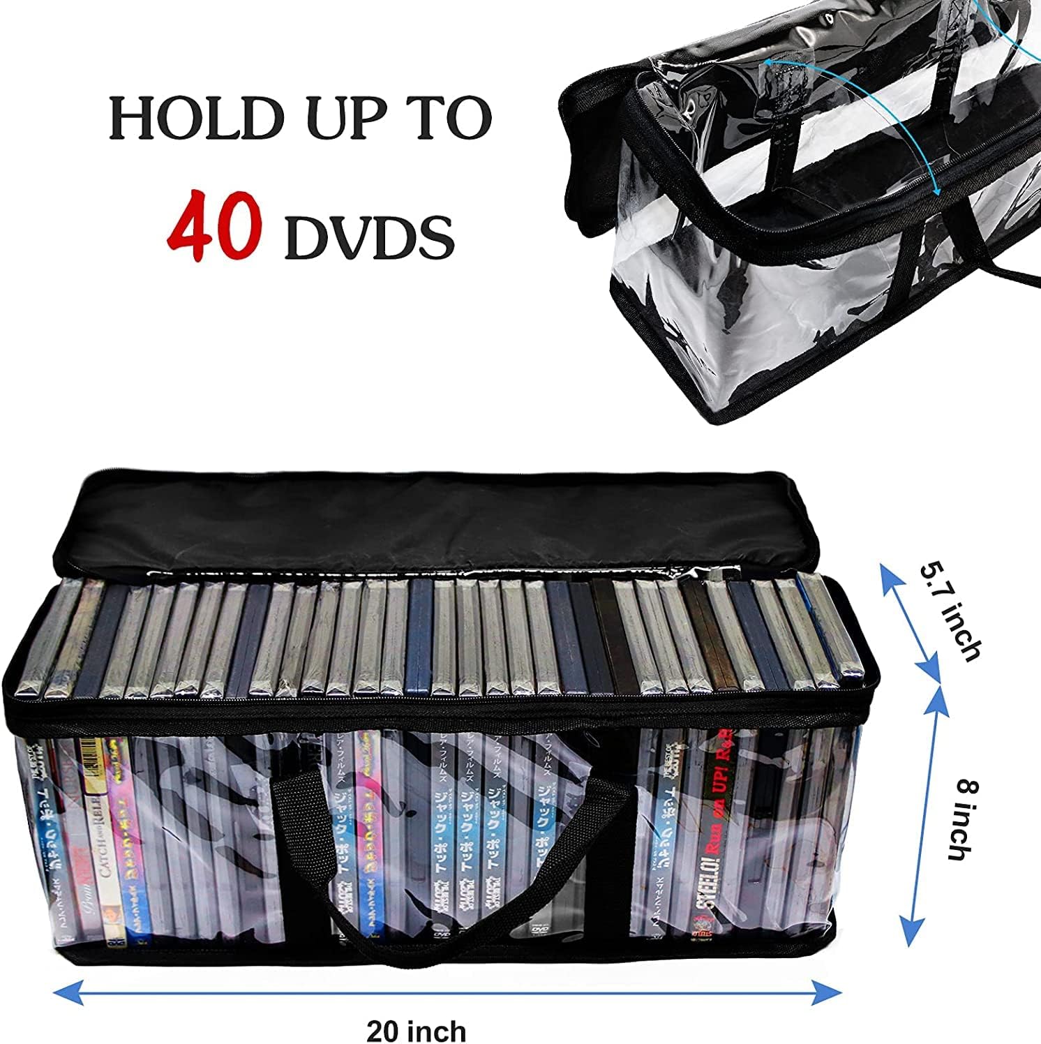 YMOND DVD Storage Bag, Portable CD Media Collection Bag, Hold Up 30