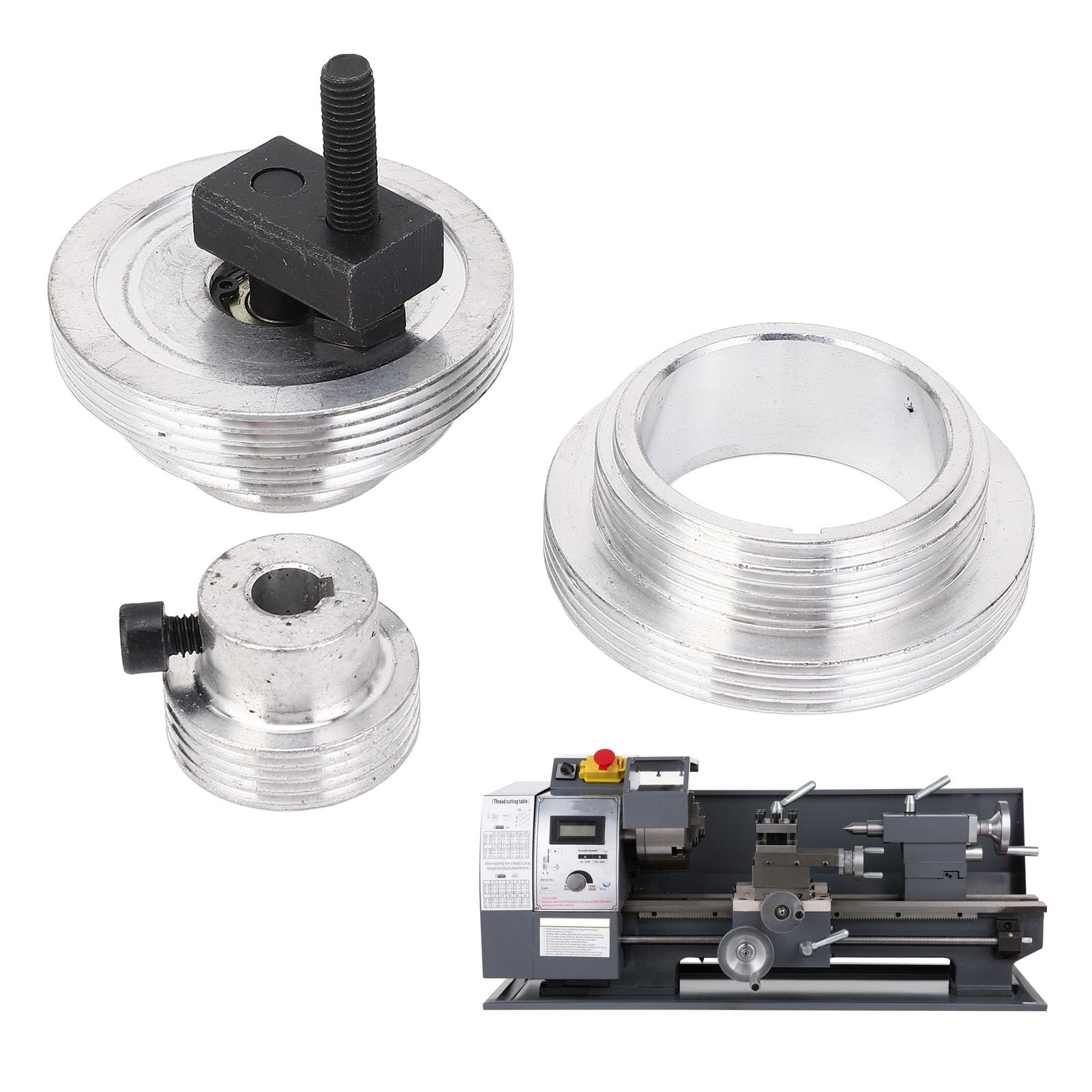 Polea de transmisión para torno miniatura en aleación de aluminio compatible con MX210 WM210 8x16 220x400