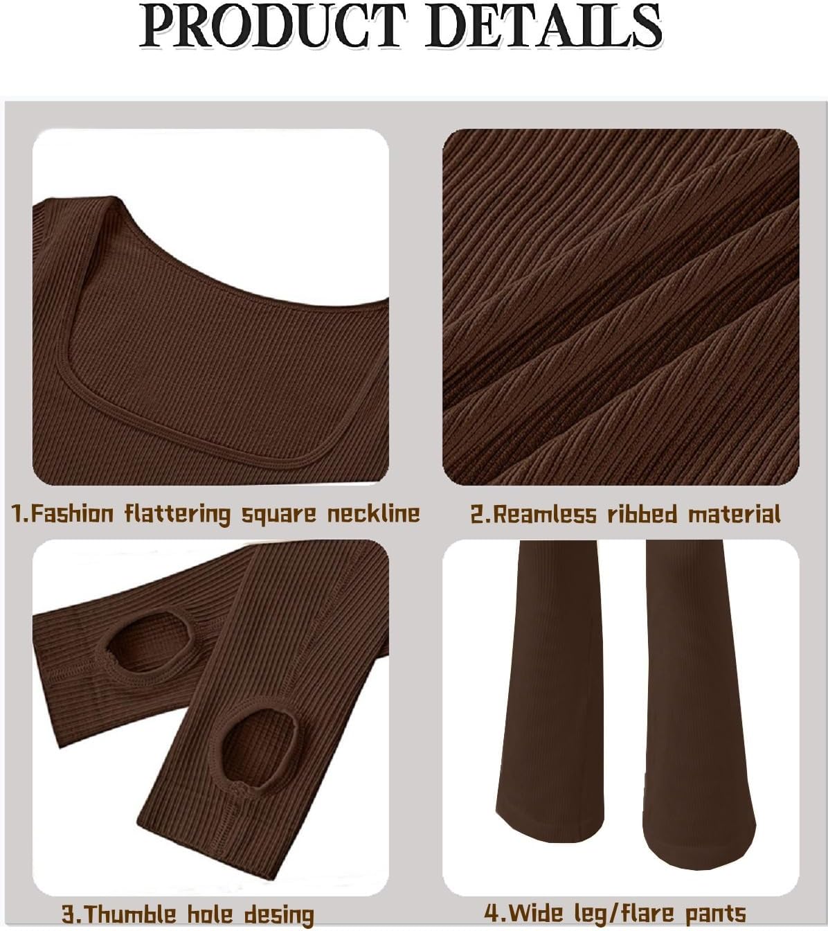 HOPYOP Sexy Long Sleeve Jumpsuit for Women, One Piece Ribbed Workout Rompers - Image 4