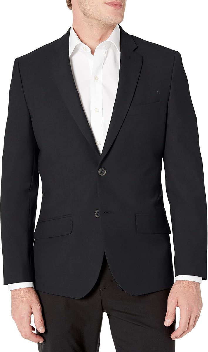 Amazon Essentials Men's Long-Sleeve Button-Front Slim-Fit Stretch Blazer