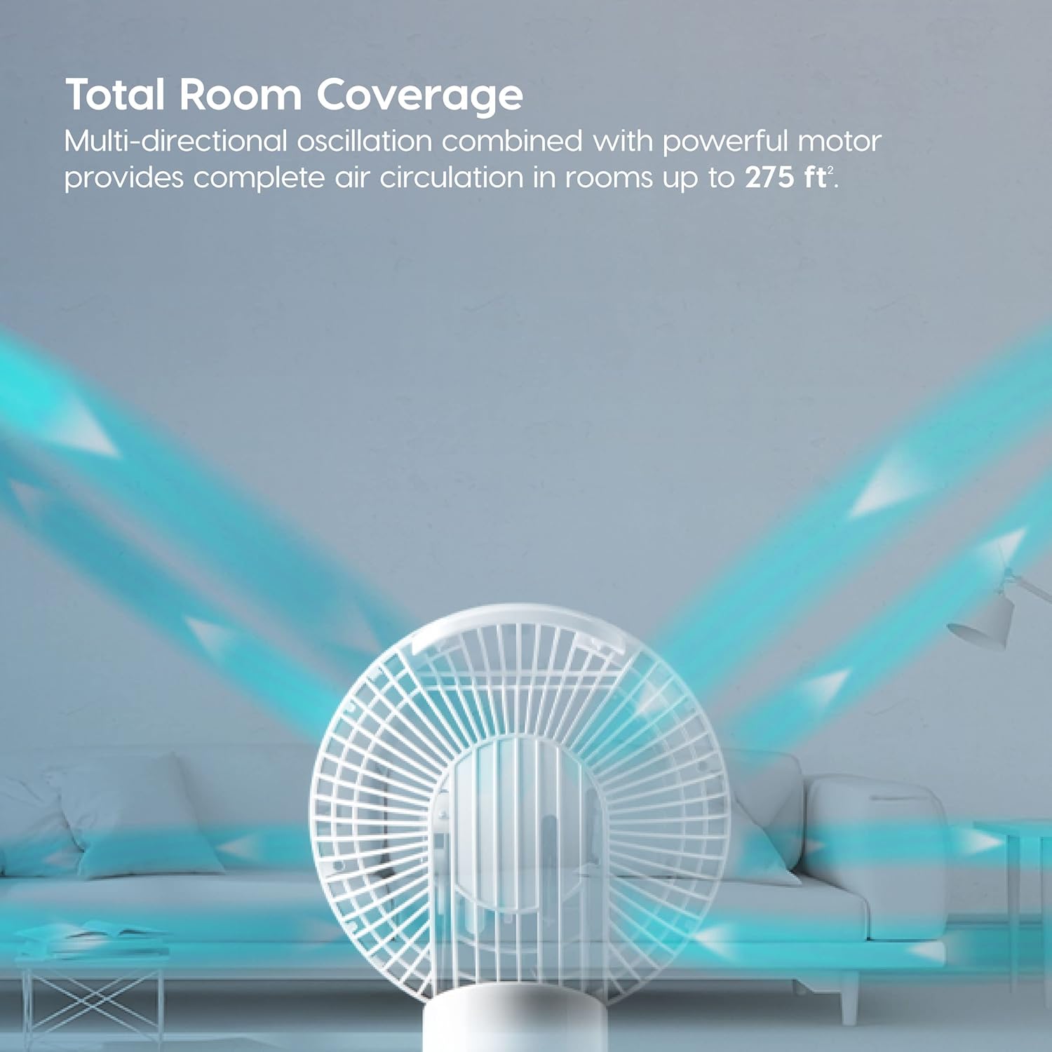 IRIS USA WOOZOO Desk Fan with Remote, Oscillating Table Air Circulator, 3 Speeds, 74ft Max Air Distance, Adjustable Tilt, Quiet Motor, Small Fan for Bedroom, Office, Dorm, White