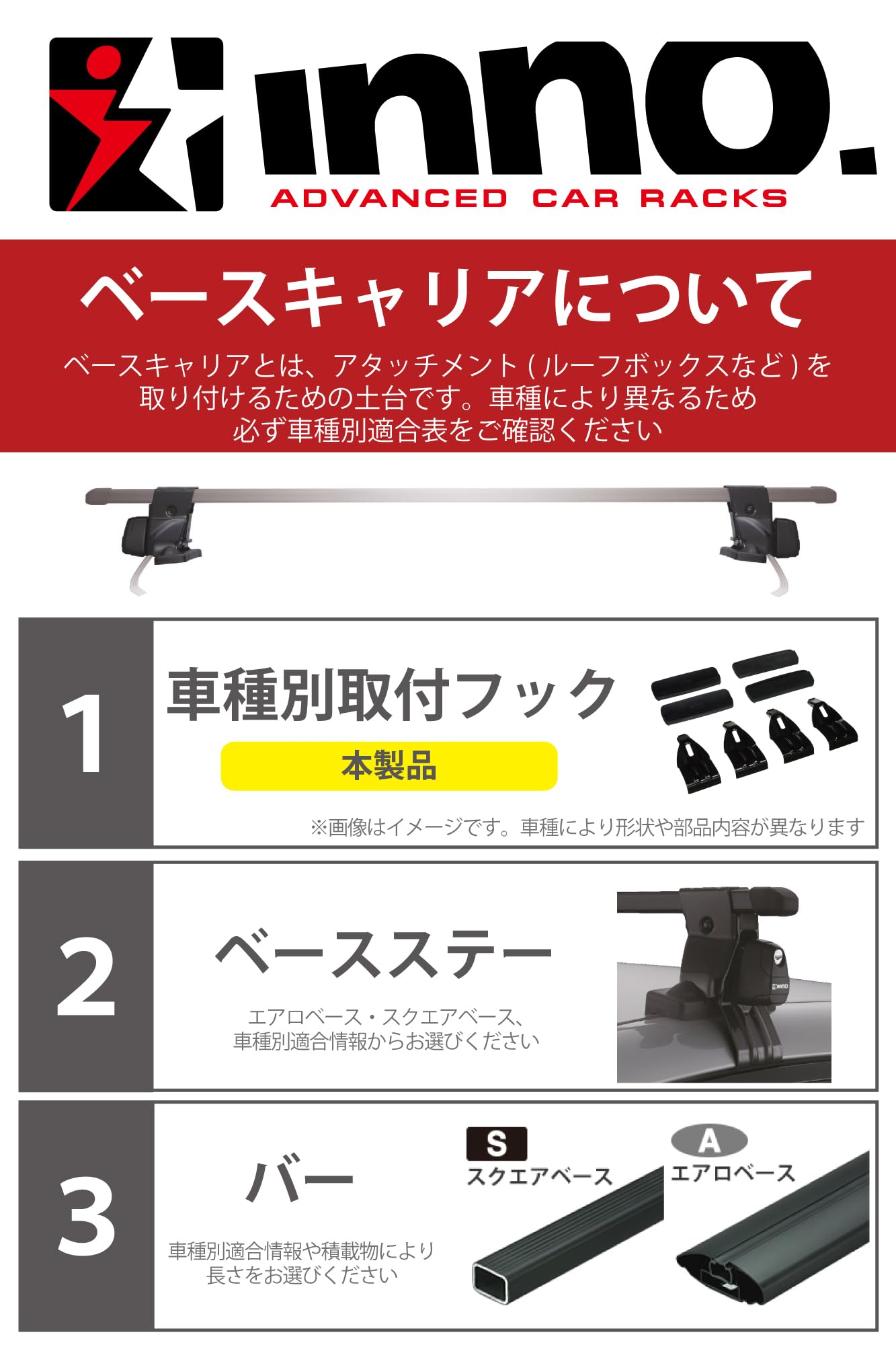 inno カーラック K346 取り付け用バー付き inno カーラック K346 取り付け用バー付き inno カーラック K346