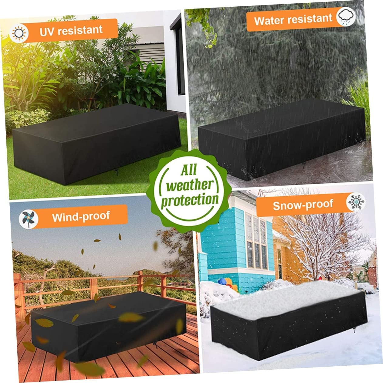 Garden Table Cover Oxford Cloth Drawstring Design Outdoor Furniture Cover