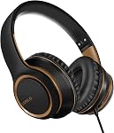 Lorelei X8 Over-Ear Wired Headphones with Microphone with 1.45m-Tangle-Free Nylon Line&3.5mm Plug,Lightweight Foldable & Portable Headphones for Smartphone,Tablet,Computer,Mp3/4(Dark Purple)