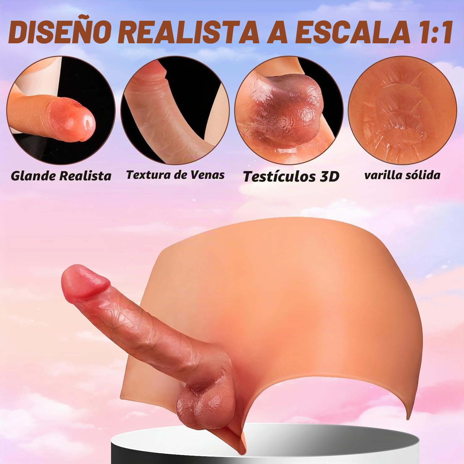 Pantalones con dildo realista 6.7in Solid, silicona suave y elástica, ajuste cómodo para parejas adultas, lesbianas y transgénero, diseño ergonómico y duradero