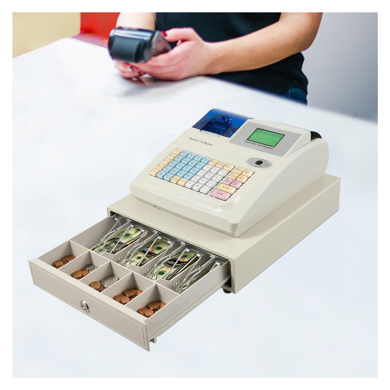 Registratore di Cassa con cassetto Cassa Doppio Display Registratore di Cassa elettronico for aziende