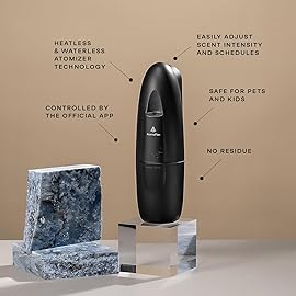 AromaPlan 5 Star Collection Plug in Diffuser (2 Fragrances Included)-Cold Air & Waterless Diffusers for Home & Office- Silent Wall Diffuser Plug in, Bluetooth App Control, 1000 sq. ft (Black)