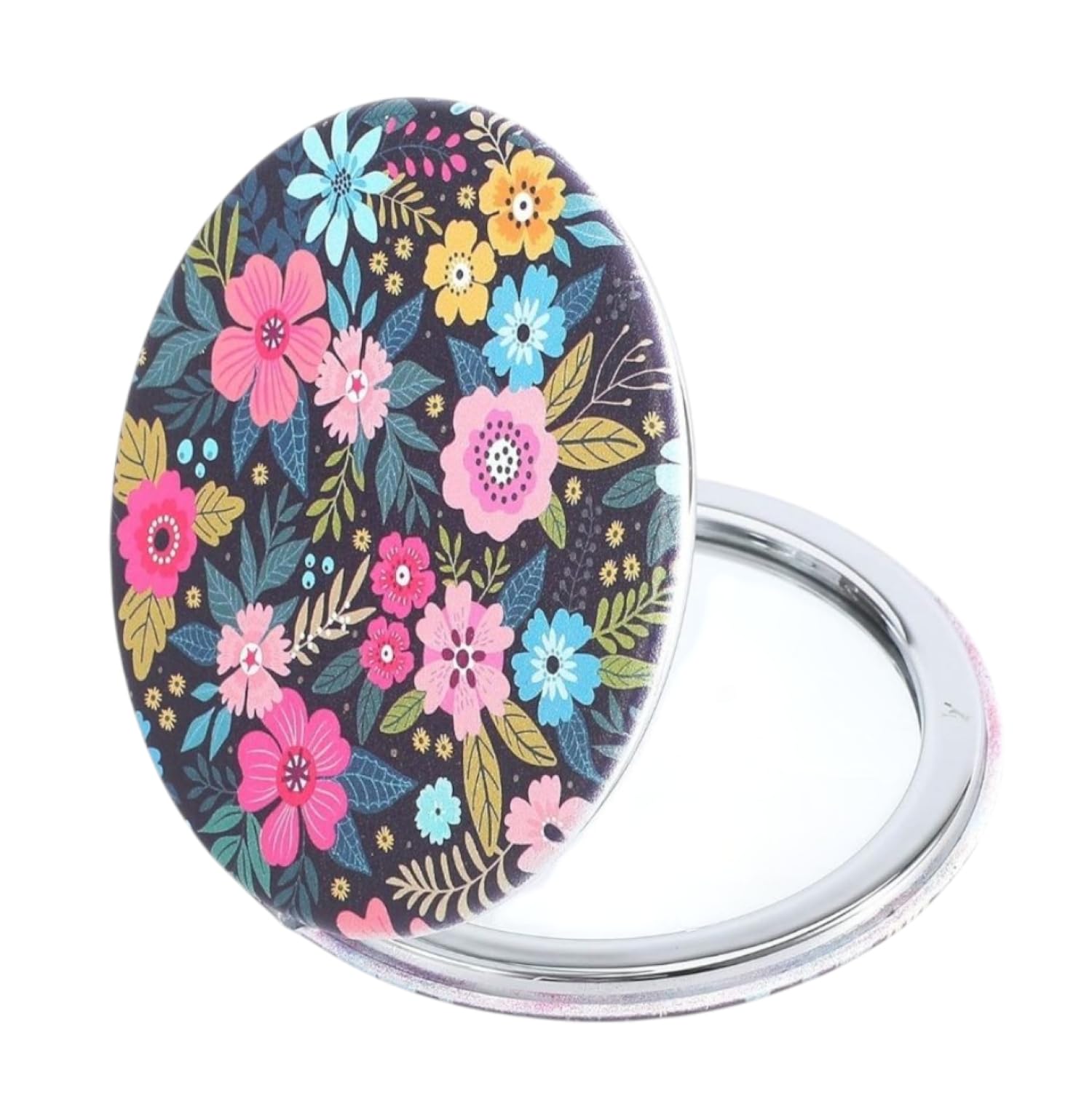 FEELHIGH Round Compact Mirror for Vanity for Women, Men and Girls,Travel Cosmetic Mirrors for Pocket, Purse or Handbag, Portable Small Magnifying Handheld Mirror-picture-52