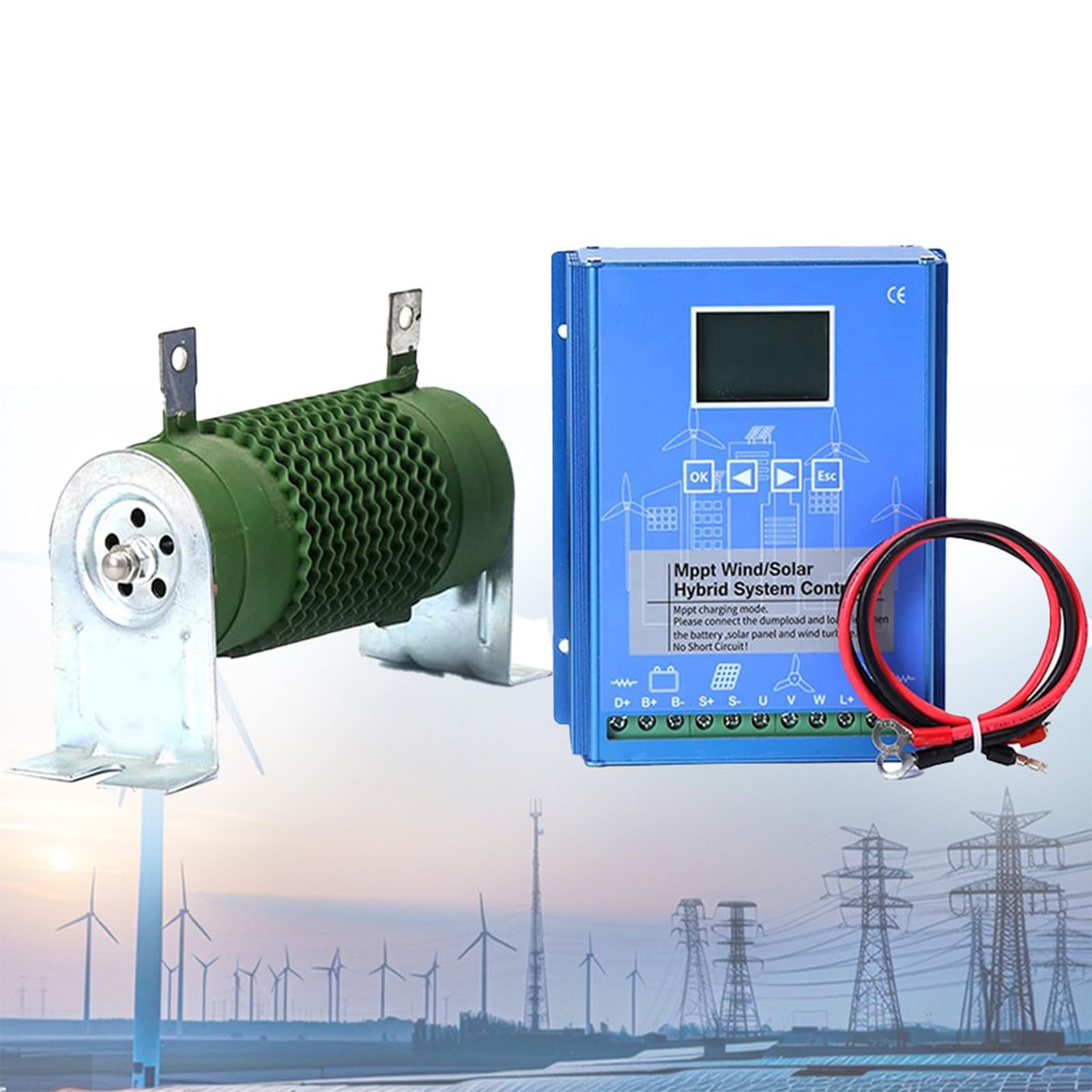 Controlador Híbrido Solar-Viento 10000W,12 V/ 24 V/ 48 V, Controlador Híbrido Solar De Carga MPPT para Batería del Cargador del Generador De Turbina Eólica 12V