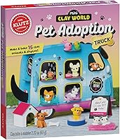 Klutz Mini Clay World Pet Adoption Truck: Sculpt 15 Oven-Bake Clay Animals, Dogs Cats Bunnies & Display Truck Kit