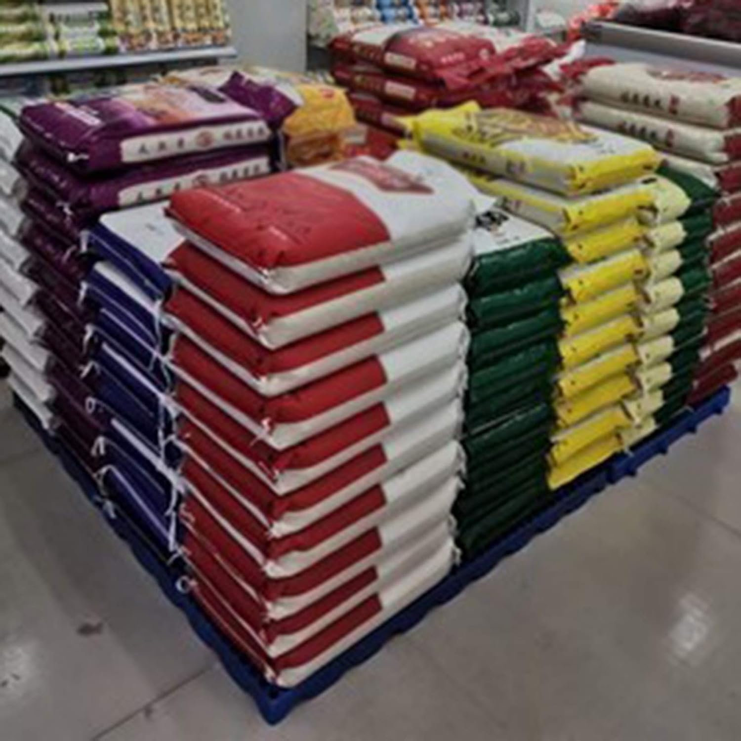 Plastikowa mata do składowania palet, kratka, deska magazynowa, supermarket, mata do cięcia, bezpieczeństwo, stabilna wysokość 5 cm(Blue-5pack,100x50x5cm)
