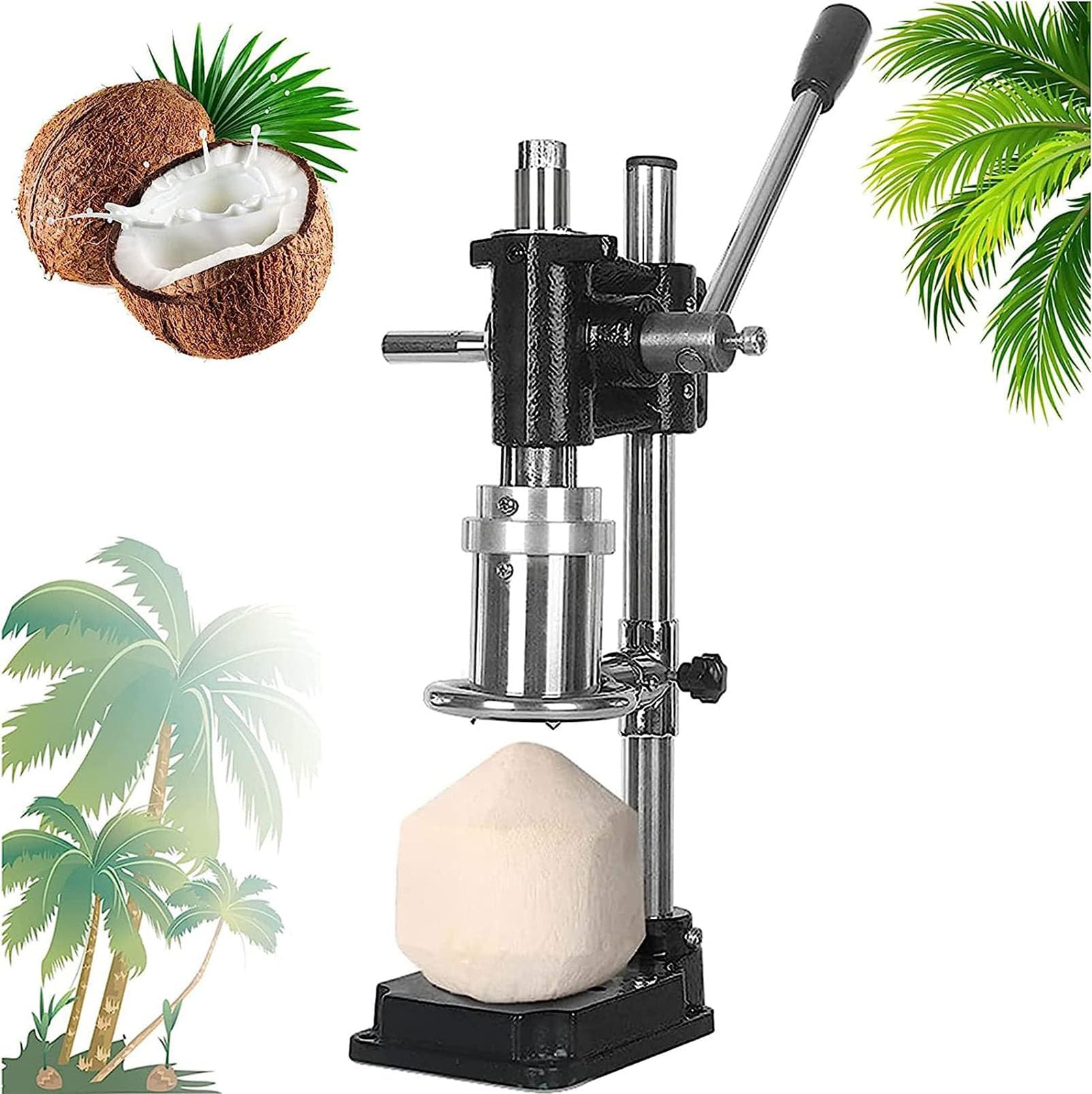 Abridor de coco manual sin esfuerzo gracias a su palanca vertical ajustable para coco joven 1