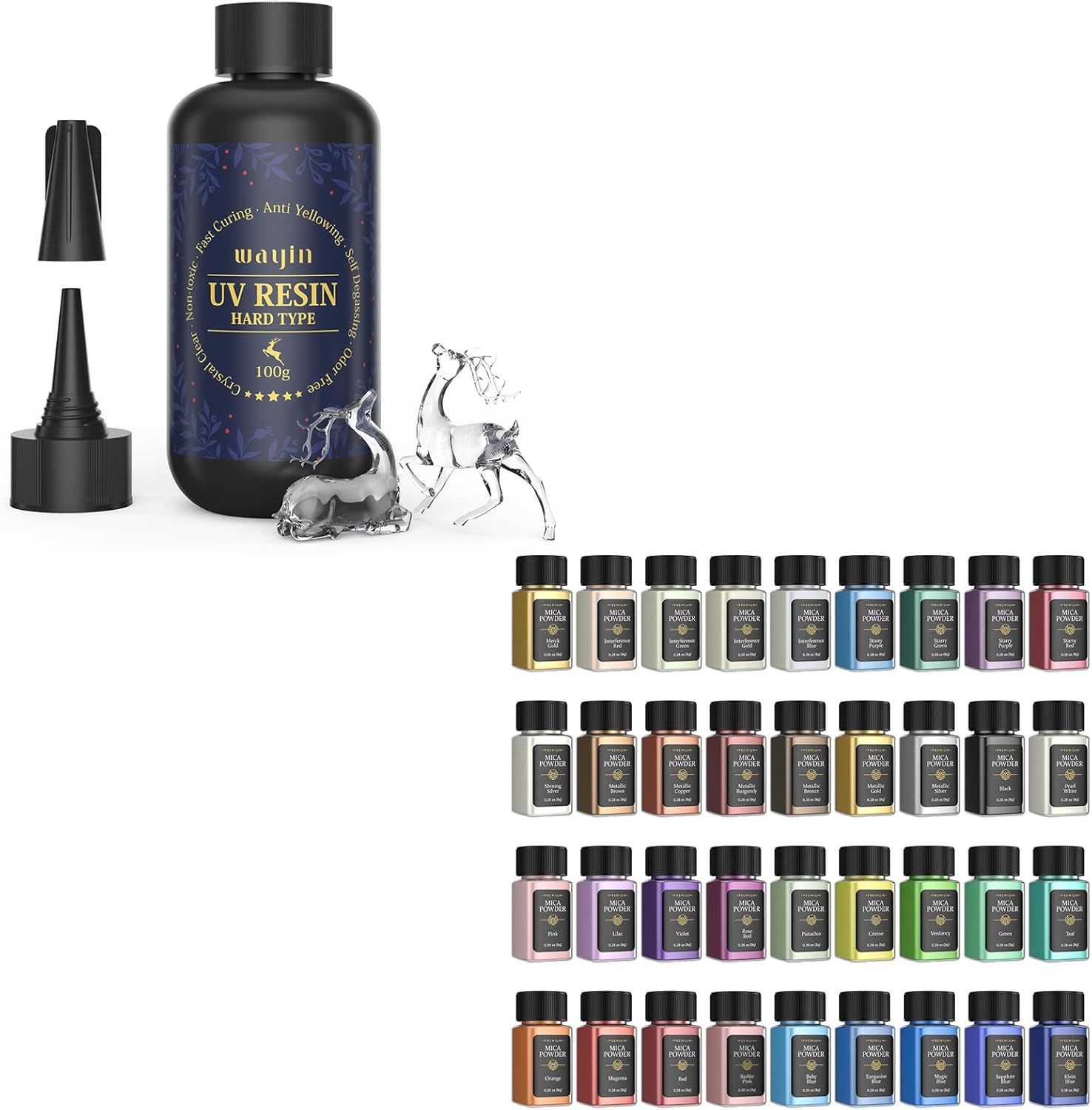 Save 15 on100g UV Resin & 36 Colors Mica Powder