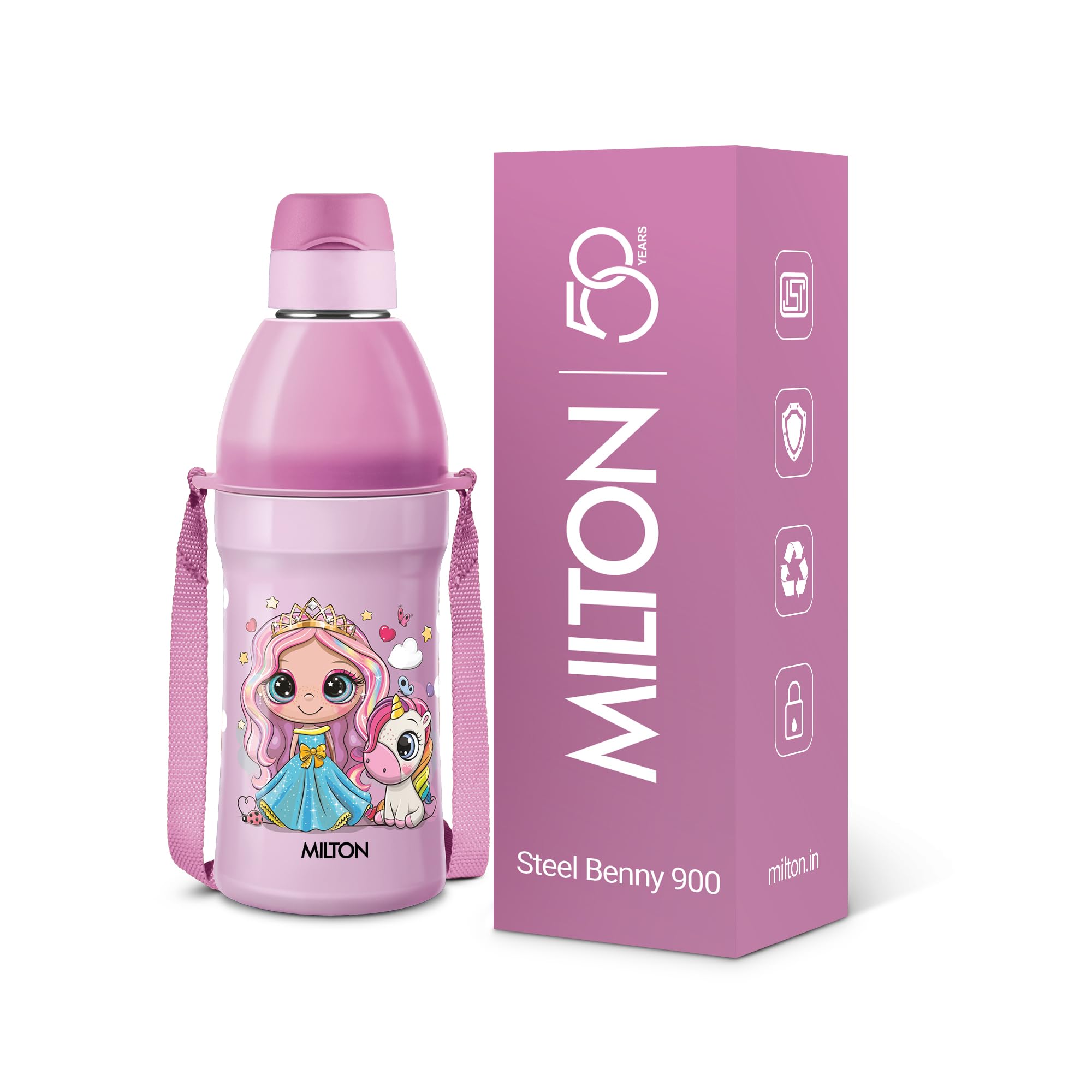 Milton Steel Benny 400 Water Bottle - Kids Leak Proof -12 Milton Steel Benny 400 Water Bottle - Kids Leak Proof -12