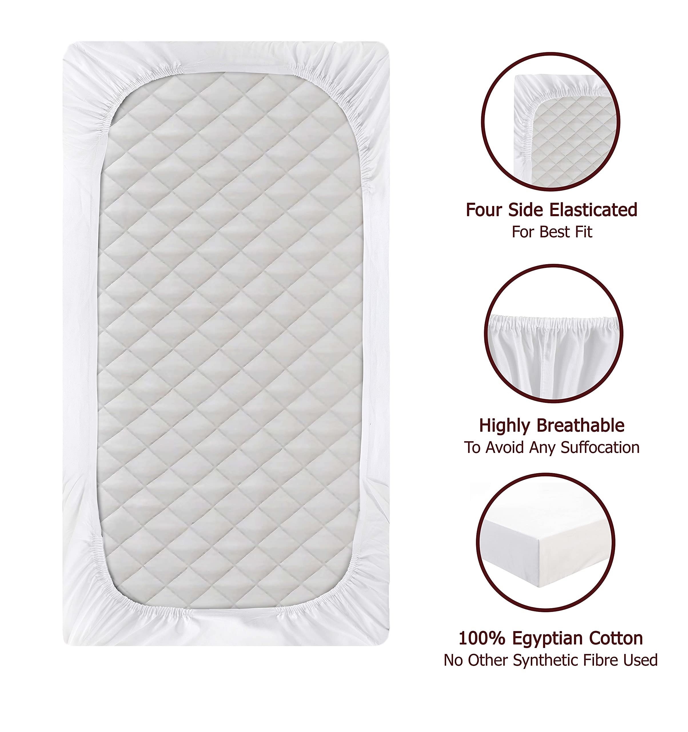 Lot De 2 Taies D'Oreiller 100% Coton Égyptien King Size 50x90 Cm - Housses Douces Avec Fermeture Enveloppe Hajran Linen