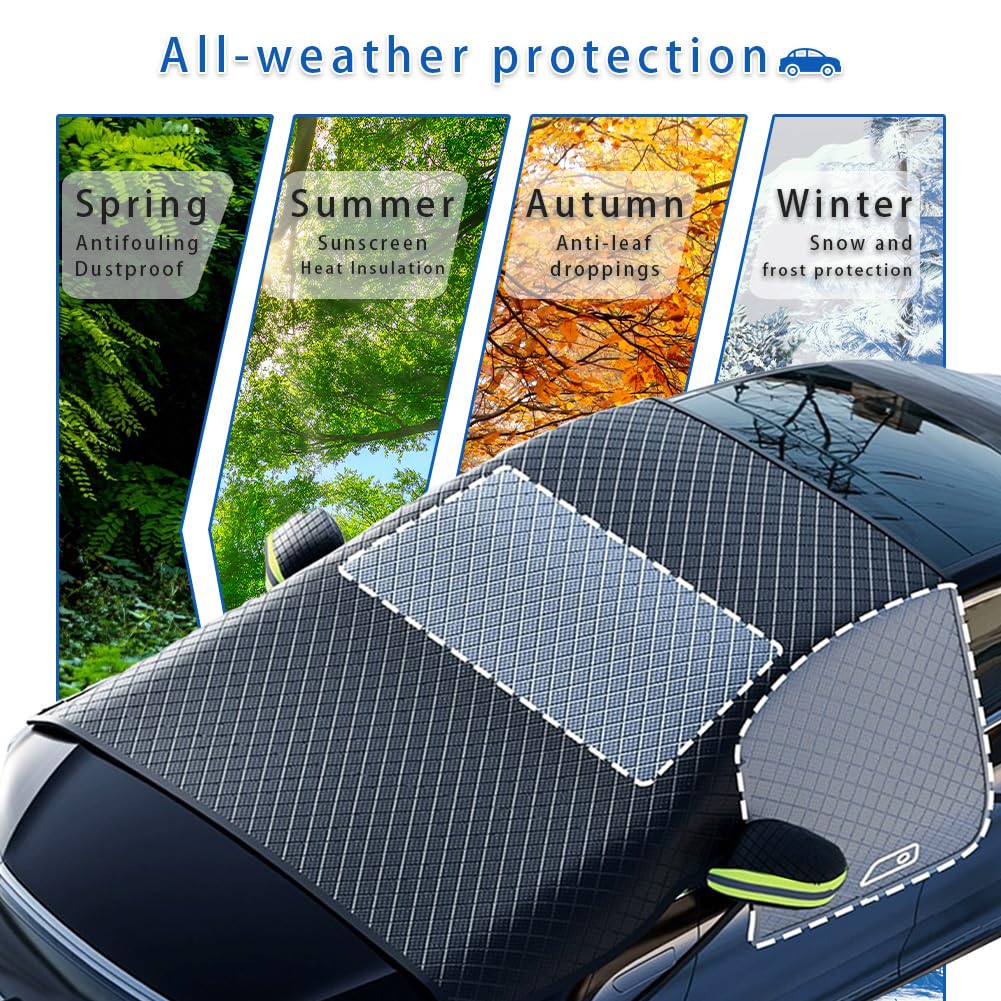 Copri Parabrezza Auto per Lamborghini Huracan Spyder, Tutte Condizioni Atmosferiche Copri Parabrezza per Inverno con Tasche Copri Specchietti,Front Windshield