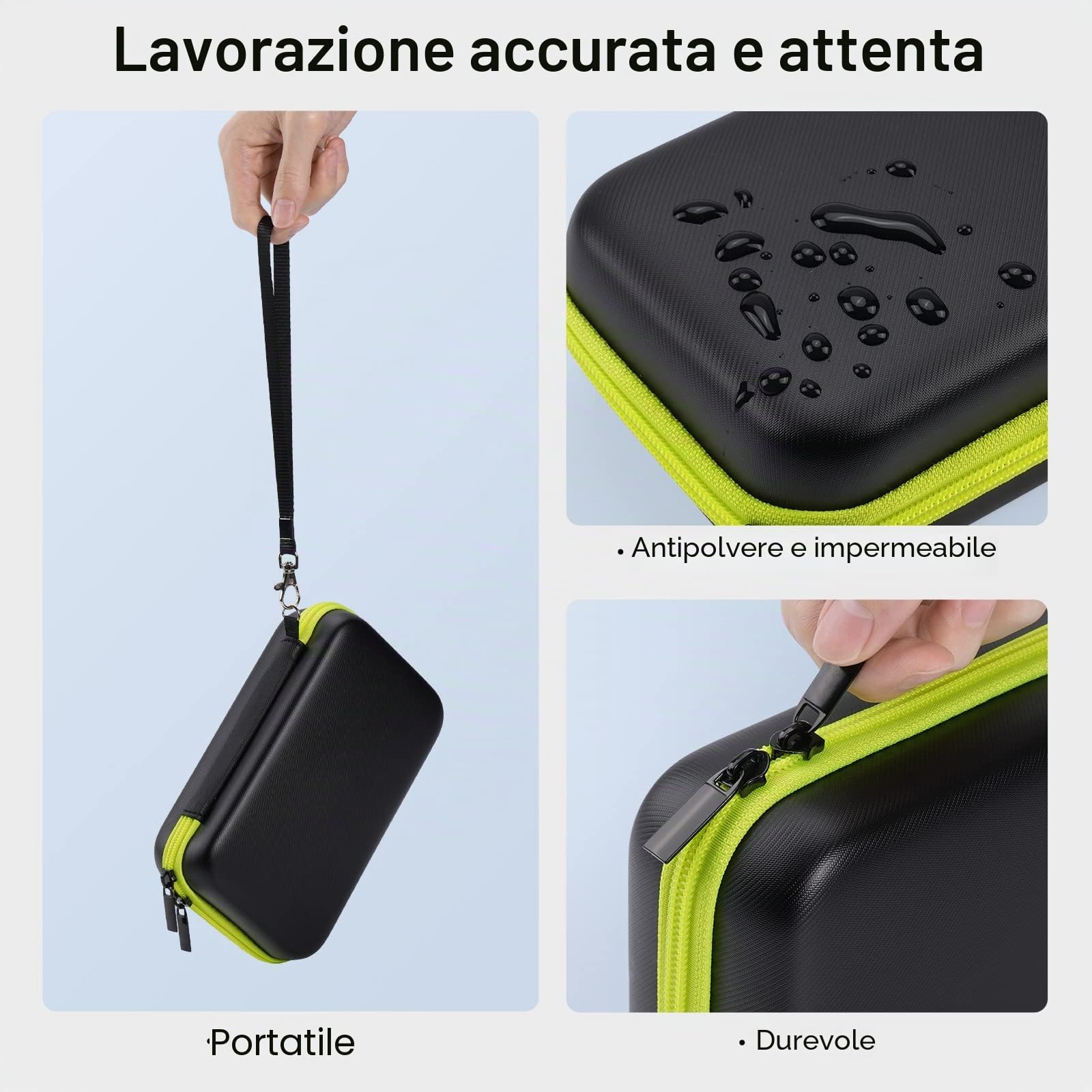 Yinke - Custodia per Philliips O Blade QP2530/30, QP2630/30, QP2520/30, QP2520/65 rasoio elettrico con spugna, custodia rigida da viaggio, colore: Verde One PC