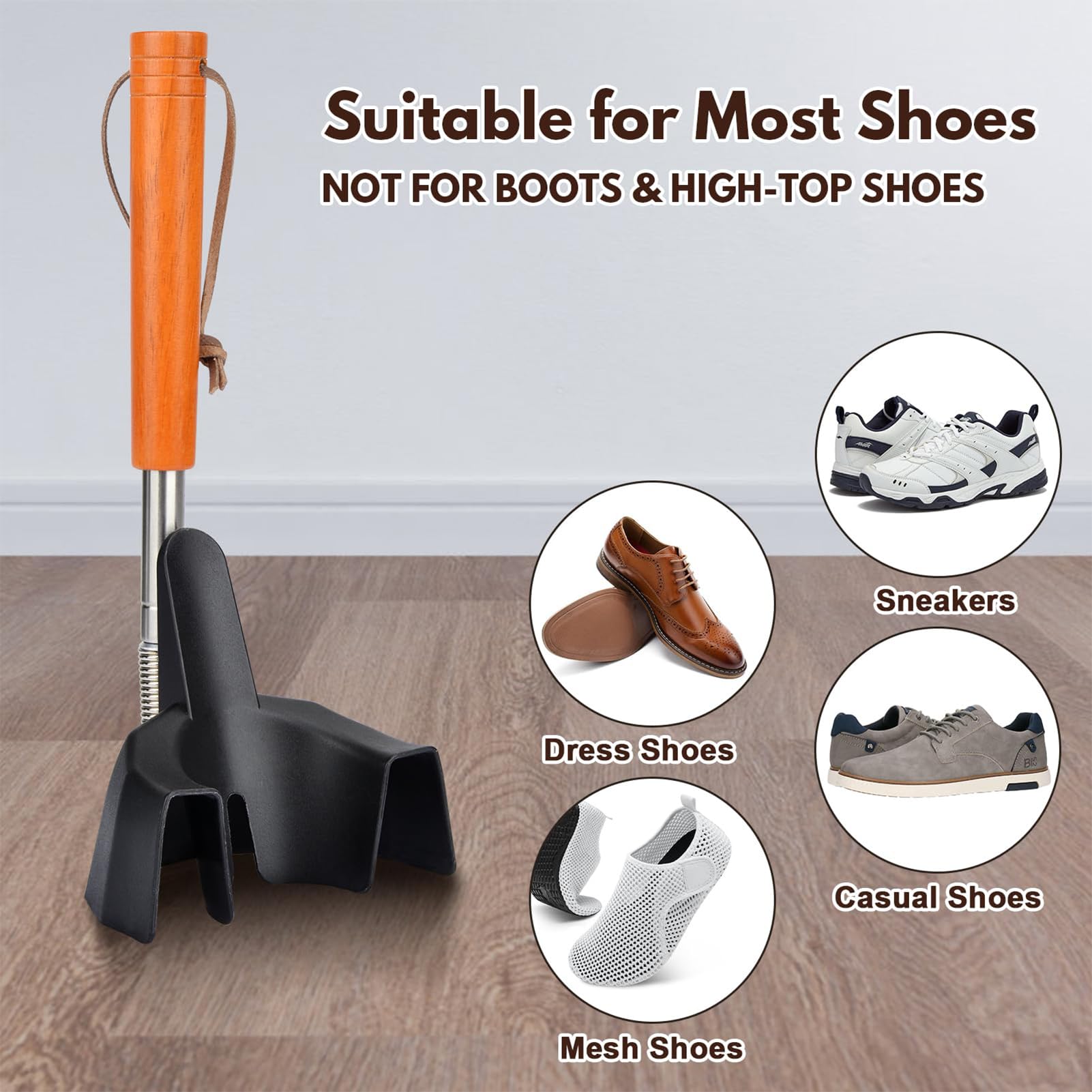 Corne De Chaussure À Longue Poignée - Toothorn Télescopique Réglable Pour Les Seniors Et Les Adultes, Horn Chaussure Stick Walking | Corne De Chaussure Étendue, Aide À Chaussures Portables, Assista