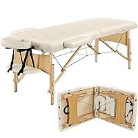 Vista 10 de Yaheetech - Mesa de masaje portátil, cama para spa, cama de pestañas plegable, ajustable, con 2 pliegues, con bolsa de tela no tejida, 28 pulgadas