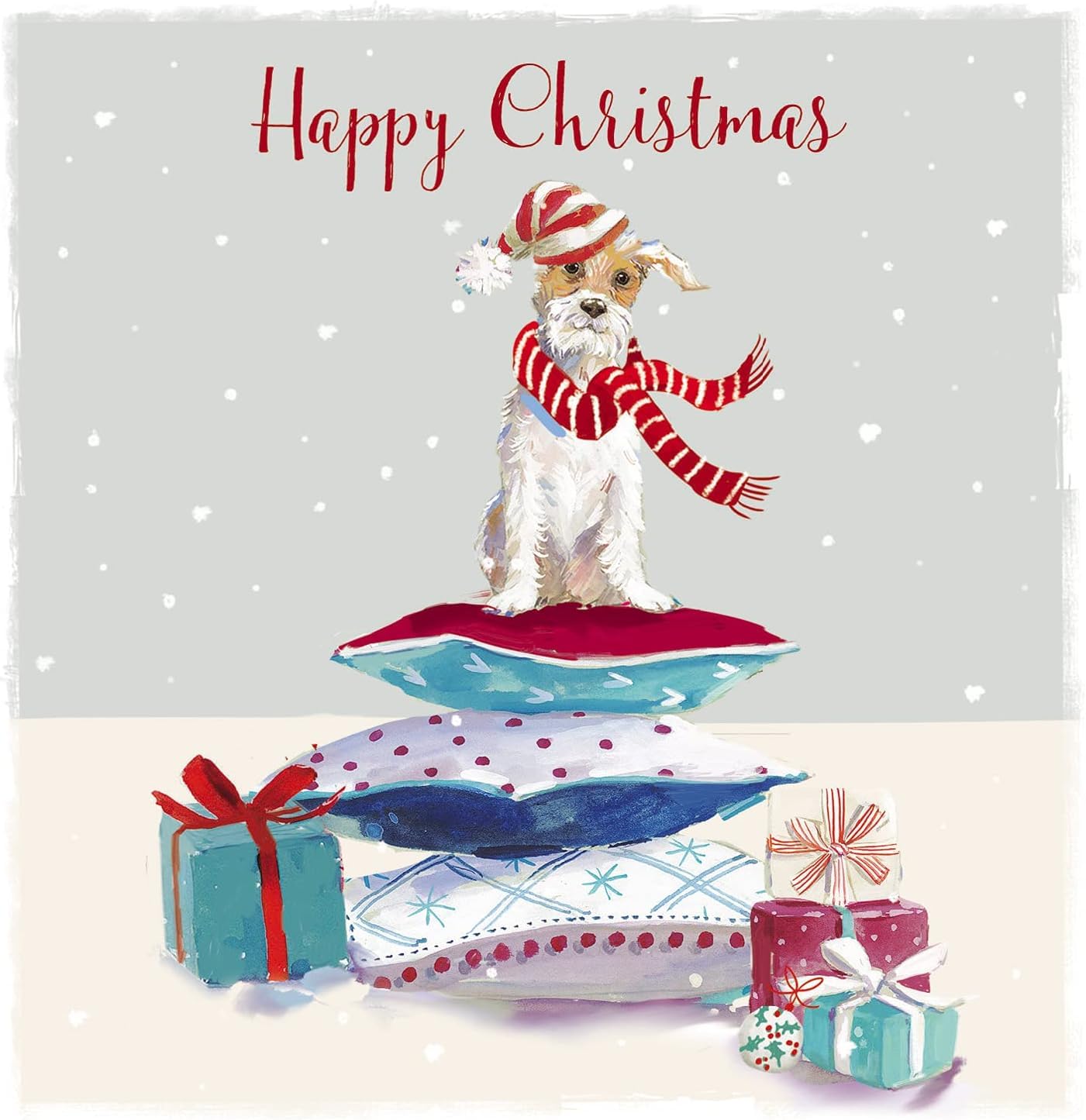 GBCC Charity Christmas Cards, Pack of 6 Premium Christmas Greeting Cards with Envelopes, Festive Jack Russell Dog
